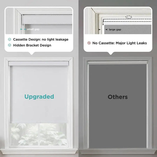 100 Blackout Roller Shades Cordless Blinds for Windows, FreeStop Shades, UV Protection, Natural Woven Blinds for Home and Office