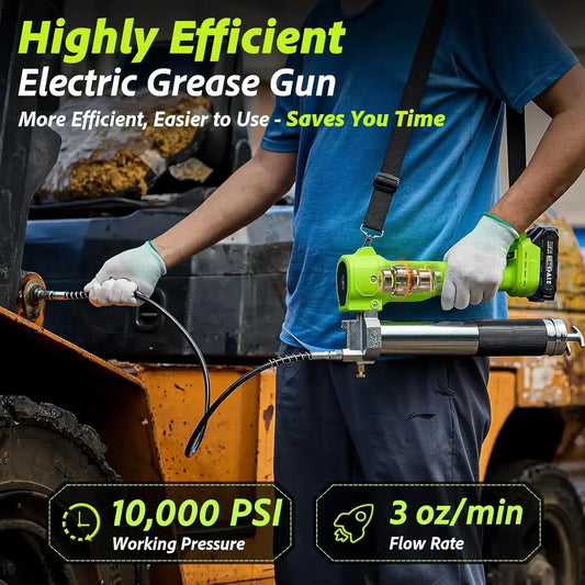 10000PSI Electric Grease Gun Kit 1m Flexible Hose Cordless Electric Oil Injector Fat Machine For Makita 18V Battery Pin