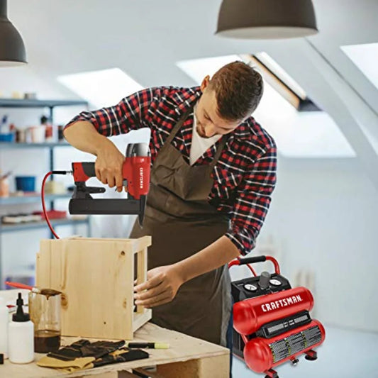 Portable Air Compressor for Automotive Repair Construction and DIY Projects with Twin Tank Design 2Gallon Capacity 1 3 HP OilFr