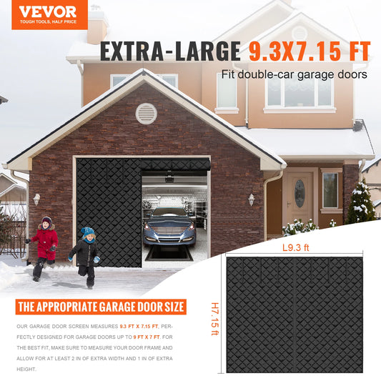 Garage Door Screen for Winter Garage Door Insulation Kit Magnetic Thermal Insulated Door Curtain with 300DOxford Fabric