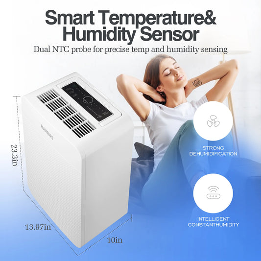 4500 Sq. Ft 70 Pints Dehumidifier for Basement and Home, Bedroom, Equipped With Drainage Hose, Automatic Defrosting