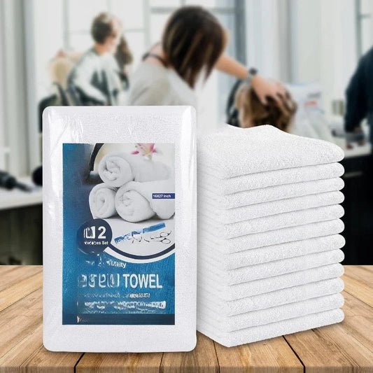 Pack of 12 White Highly Absorbent Towels for Hand, Salon, Gym, Beauty, Spa, and Home Hair Care