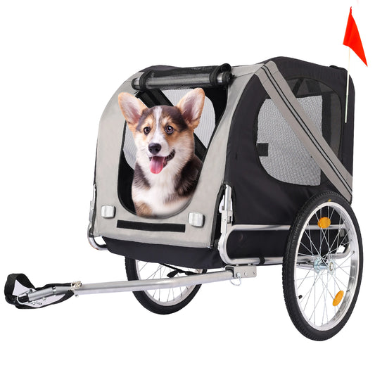 Dog Bike Trailer,Pet Stroller Cart Bicycle Carrier- Bicycle Coupler, Quick-Release Wheels & Easy-Fold Frame for Dog Carrier