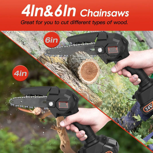 High-branch Handheld Saw Mini Electric Rechargeable Lithium Battery Single-hand Saw Pruning Felling 2-in-1 Cordless Pole Saw