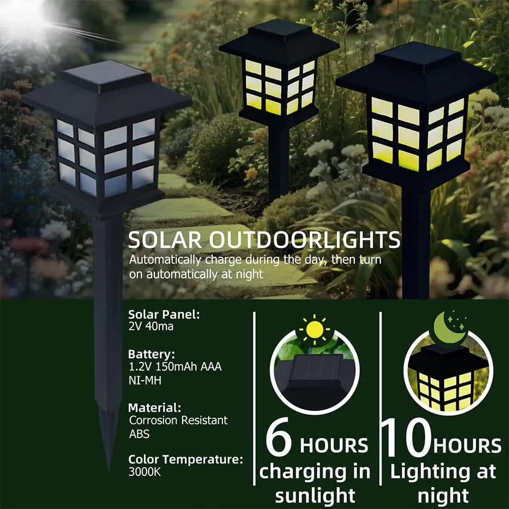 Solar outdoor lights, 6-piece LED solar lights outdoor, solar sidewalk lights, automatic on/off, courtyard, lawn, path lights.