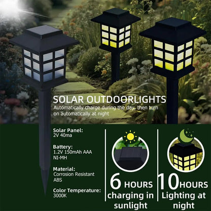 Solar outdoor lights, 6-piece LED solar lights outdoor, solar sidewalk lights, automatic on/off, courtyard, lawn, path lights.