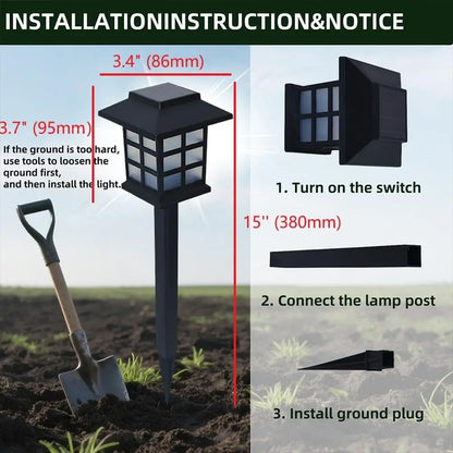 Solar outdoor lights, 6-piece LED solar lights outdoor, solar sidewalk lights, automatic on/off, courtyard, lawn, path lights.