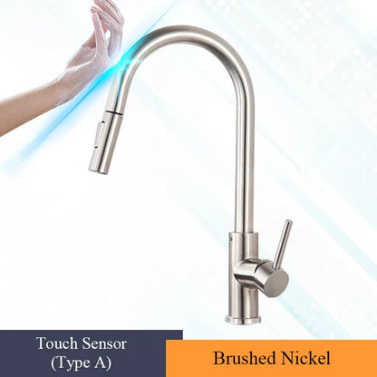 Pull Out Touch Sensor Kitchen Faucet 360 Rotation Smart Kitchen Faucet Sensor Tap Faucet Single Handle Mixer Tap