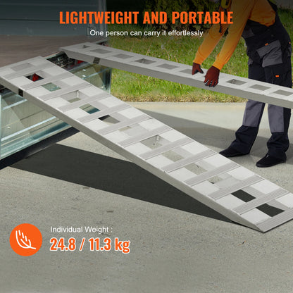 Aluminum Ramps 6000 LBS Capacity Loading Ramps for Motorcycle/Dirt Bike/Trailer/ATV/UTV/Garden Tractor/Lawn Mower, 2PCS