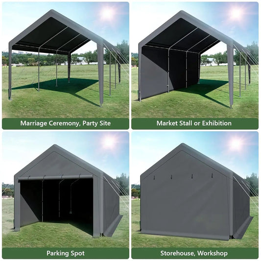 Carport 10x20 Ft Heavy Duty Steel Canopy, Storage Shed, Portable Garage, Party Tent, Portable Garage