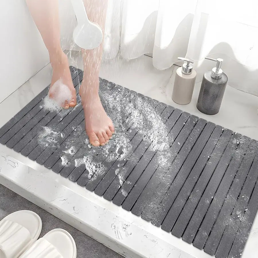 Bathtub Mat Non Slip, Shower Mat for Inside Shower, Suction Cups Design and Drain Holes, 37.5 X 15.7 Inch, Bathroom Essentials S