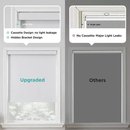 100 Blackout Roller Shades Cordless Blinds for Windows, FreeStop Shades, UV Protection, Natural Woven Blinds for Home and Office