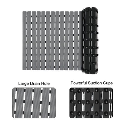 Bathtub Mat Non Slip, Shower Mat for Inside Shower, Suction Cups Design and Drain Holes, 37.5 X 15.7 Inch, Bathroom Essentials S