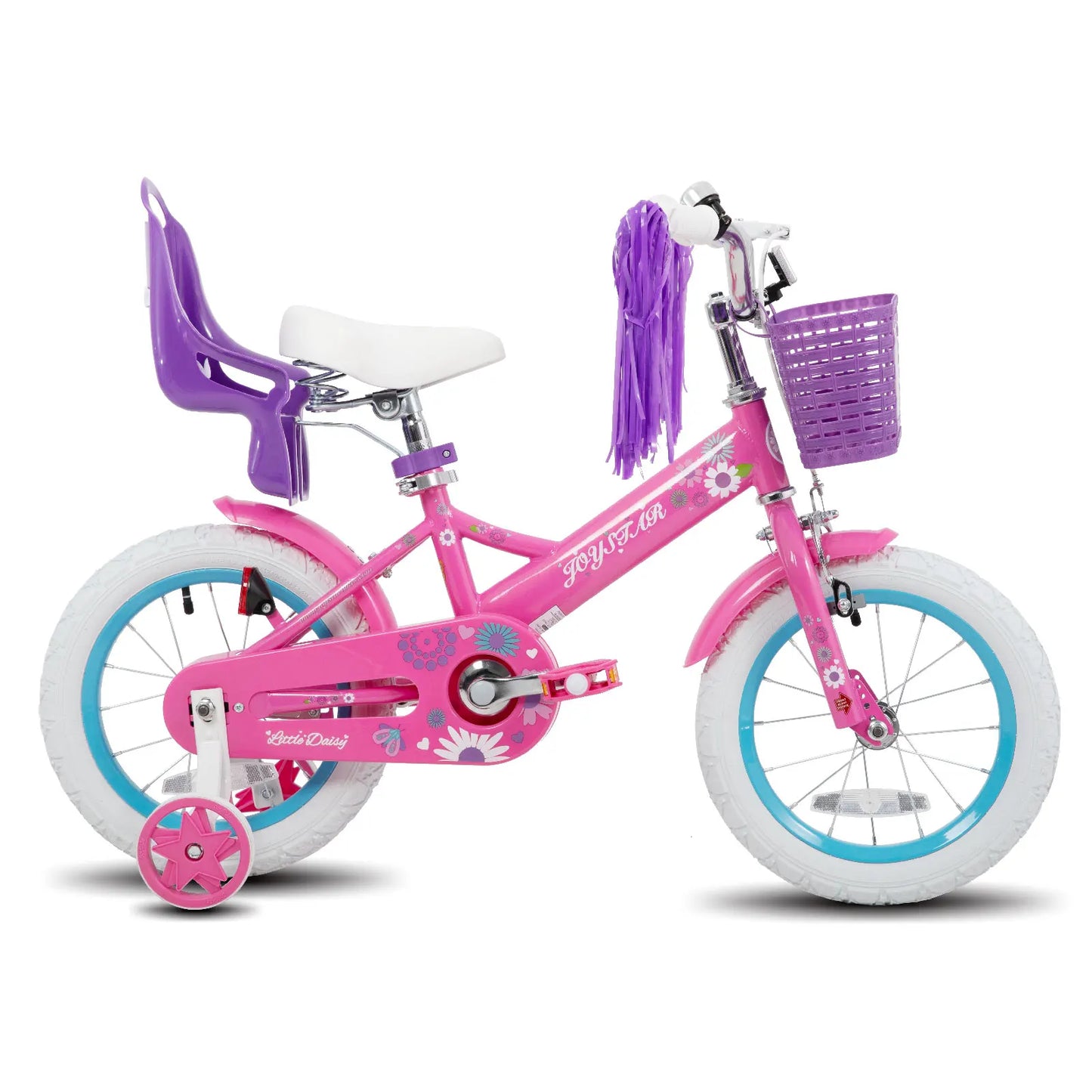 Kids Bike for Ages 2-7 Years 12 14 16 Inch Girls Bikes with Doll Seat & Streamers, Boys Bike with Flag & Plate