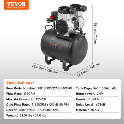 Air Compressor 750W/1450W/3000W Oil Free Air Compressor Quiet Portable Compressor Pump for Auto Repair Tire Inflation