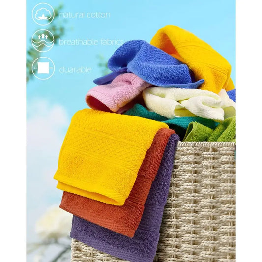 24 Pack Washcloths, Soft Cotton Face Cloths, 8 Colors