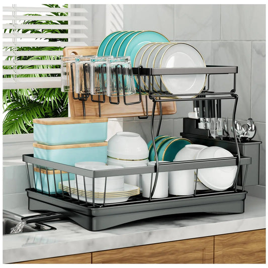 Large 2-tier dish drying rack