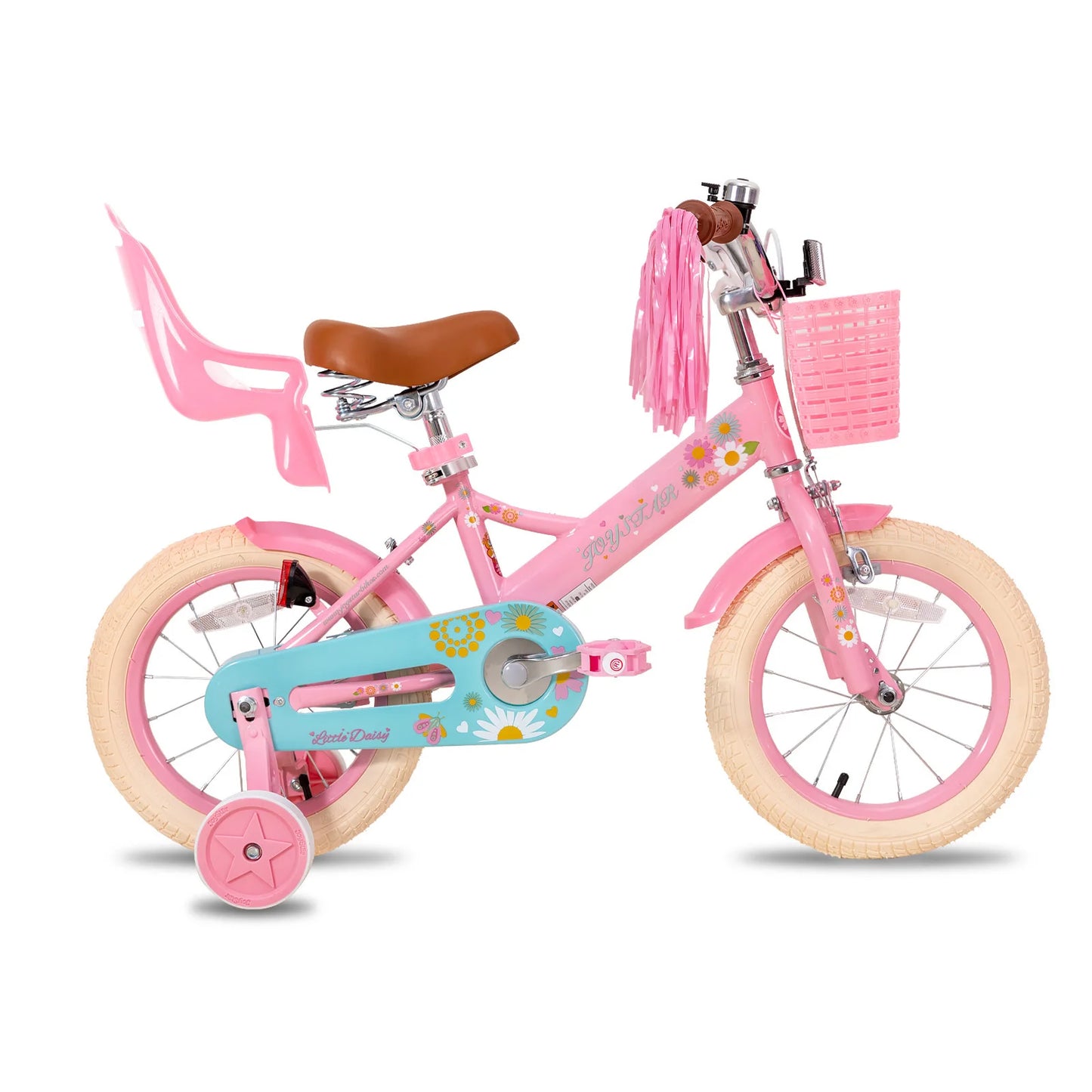 Kids Bike for Ages 2-7 Years 12 14 16 Inch Girls Bikes with Doll Seat & Streamers, Boys Bike with Flag & Plate