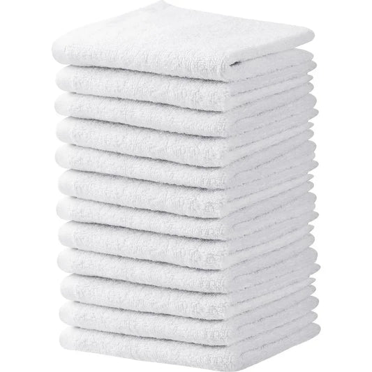 Pack of 12 White Highly Absorbent Towels for Hand, Salon, Gym, Beauty, Spa, and Home Hair Care