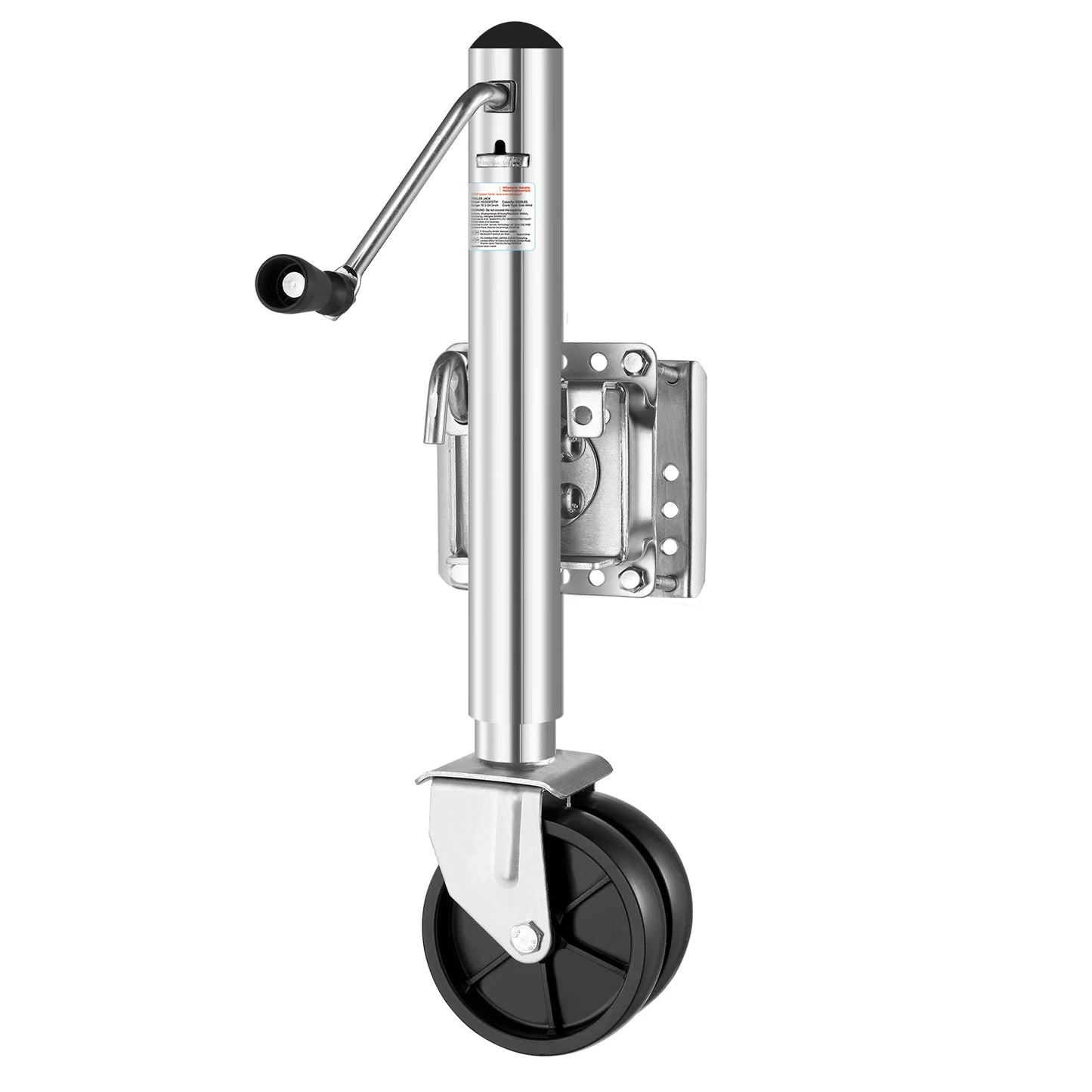 Trailer Jack w/ Wheel 2000lbs Capacity Heavy Duty Swivel Boat Jack w/ PP Single Wheel & Ergonomic Handle 12in Lift for RVs