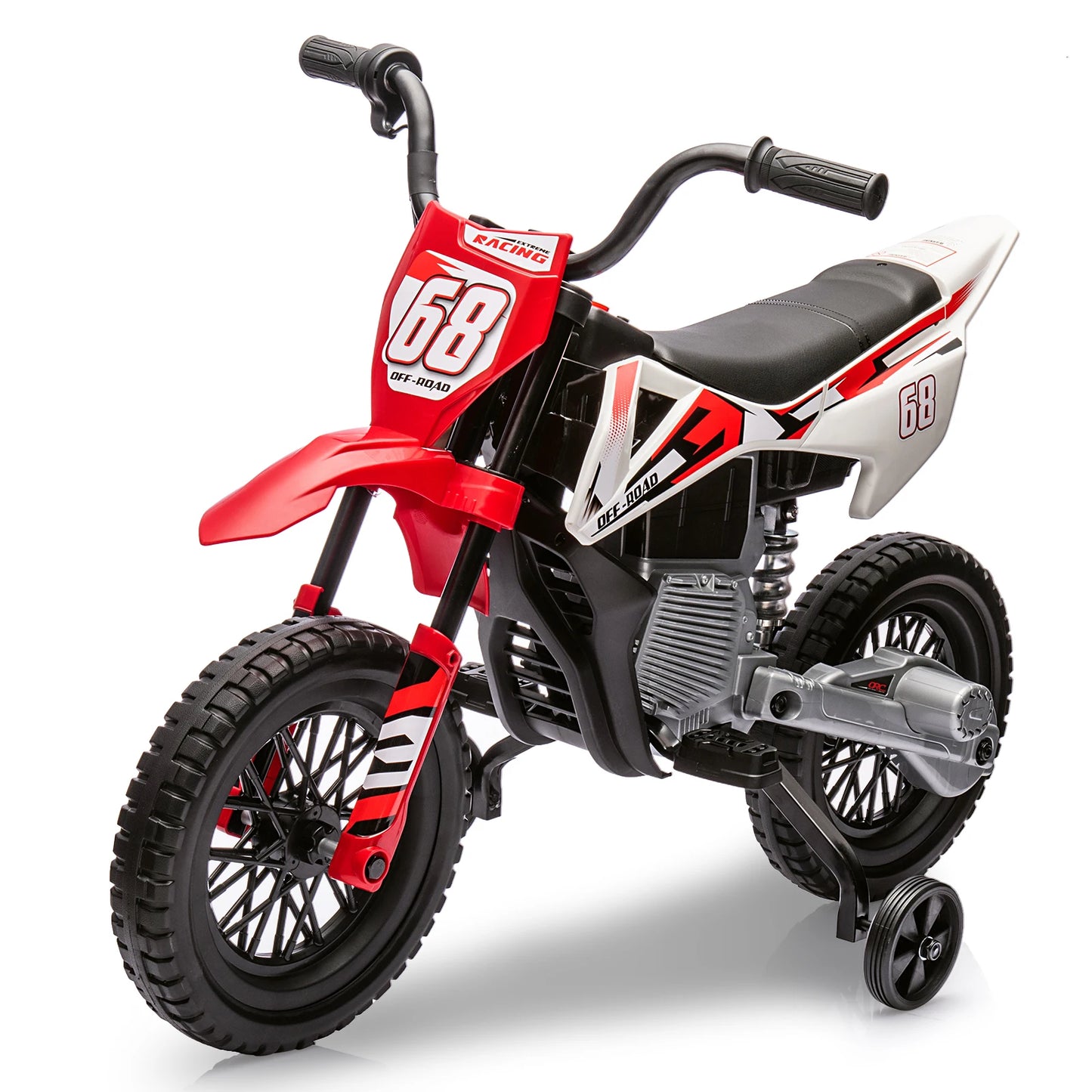 12v Kids Electric Dirt Bike with Training Wheels, 3Mph Max Speed