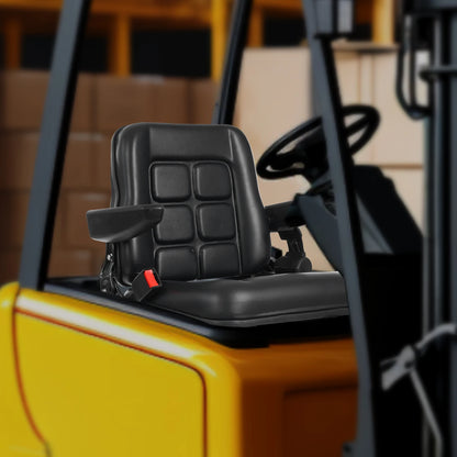 Forklift Seat with Safety Belt and Armrest Tractor Excavator Seat Capacity100kg  Adjustable Angle 35-180°