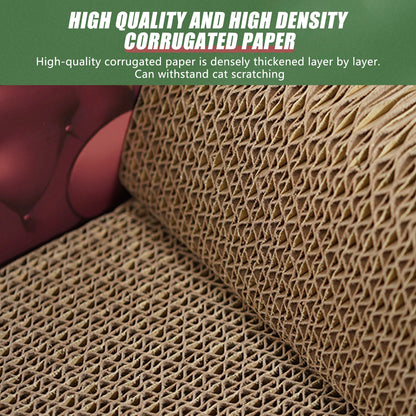 Luxury Cardboard Cat Scratcher Sofa Bed Durable Couch Shaped Cat Scratching Board for Indoor Pet Cats Kitten