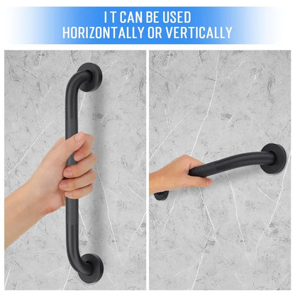 Pack 24 Inch Shower Grab Bars for Seniors Bathroom, Black Stainless Steel Safety Support Handles for Shower, Anti Slip Grab Bar