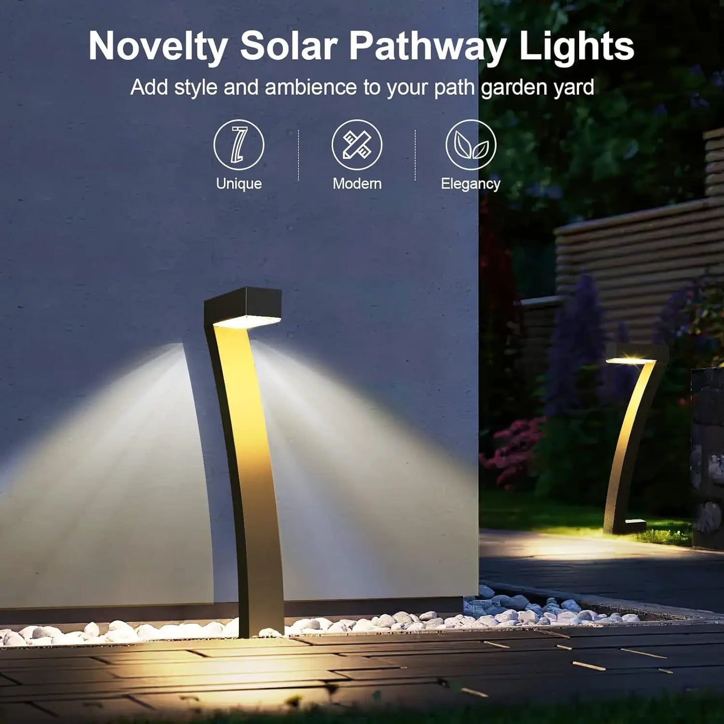 6/12 Pack Bright Solar Outdoor Lights Pathway, 12 Hrs Solar Garden Lights, Auto On/Off for Outside Landscape Path Yard Walkway