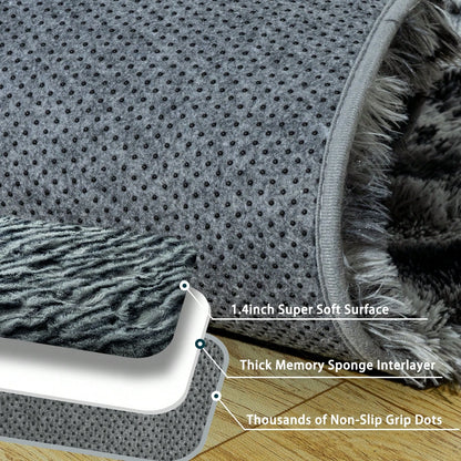 Fluffy Long Shag Zebra Print Rug, Large Area Rug, Super Soft
