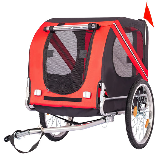 Dog Bike Trailer,Pet Stroller Cart Bicycle Carrier- Bicycle Coupler, Quick-Release Wheels & Easy-Fold Frame for Dog Carrier