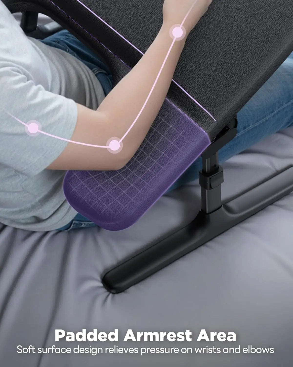 Adjustable Laptop Lap Desk for Bed & Couch, Ergo Curve Folding Table with Soft Armrest for Working, Reading, Gaming (Black)