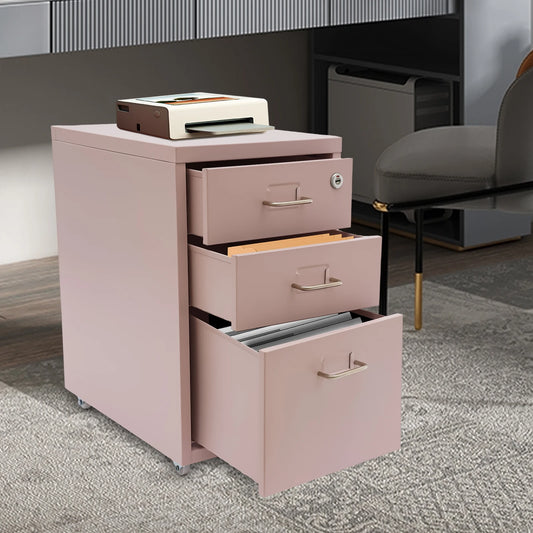 Metal 3- Drawer Vertical File Cabinet with Lock