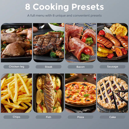 Air fryer 8-in-1,6 Quart Electric Hot fryer Oven Oilless Cooker,Roast, Bake, Plus Bake,Dehydrate, and Keep Food Warm