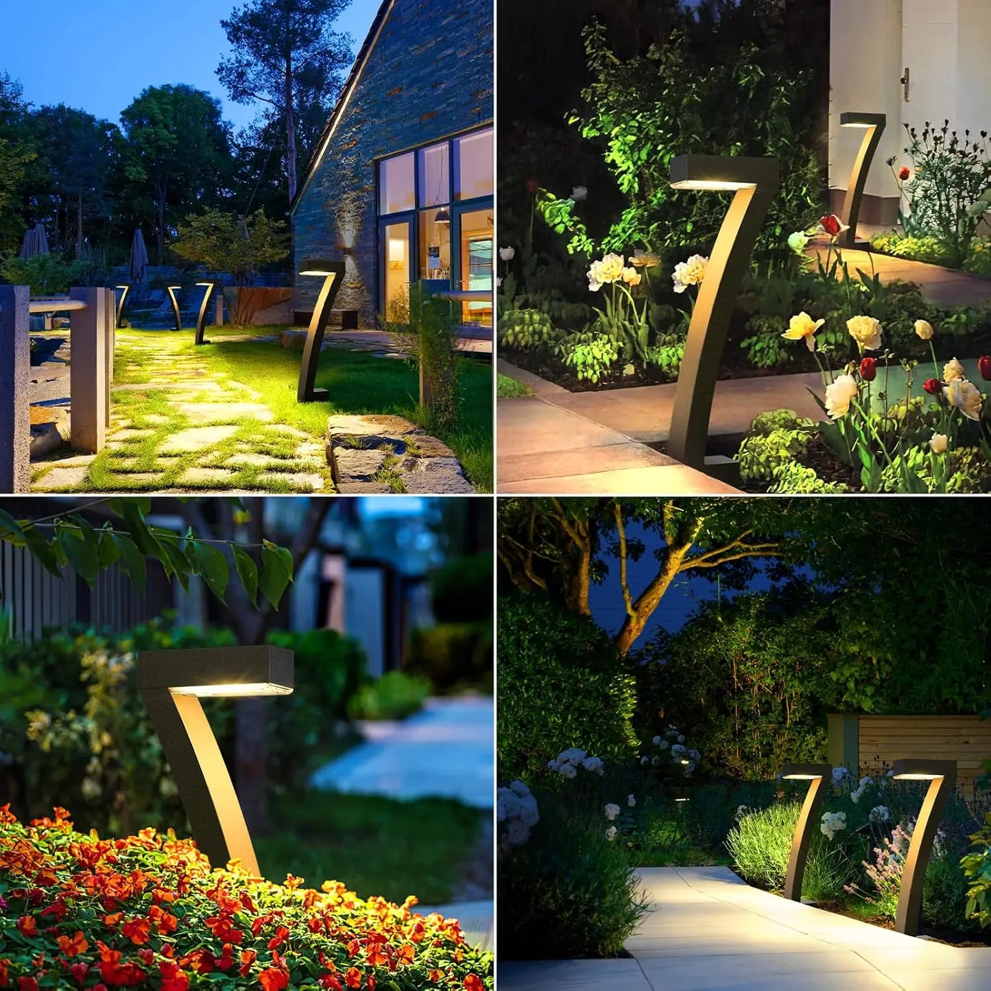 6/12 Pack Bright Solar Outdoor Lights Pathway, 12 Hrs Solar Garden Lights, Auto On/Off for Outside Landscape Path Yard Walkway