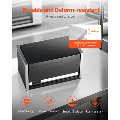 8.6in 3 Drawers Metal Tool Box Portable Tools Chest with Feet Pads & Ball Bearing Powder Coated Tool Storage for Garage