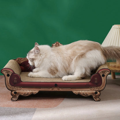 Luxury Cardboard Cat Scratcher Sofa Bed Durable Couch Shaped Cat Scratching Board for Indoor Pet Cats Kitten