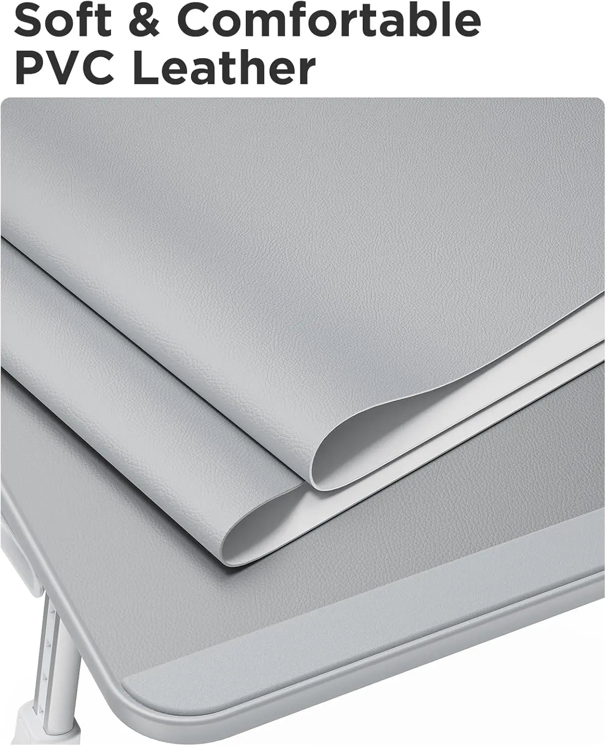 Adjustable Leather Lap Desk for Laptop, Portable Bed Tray Table with Foldable Design for Reading Writing Eating on Couch Floor