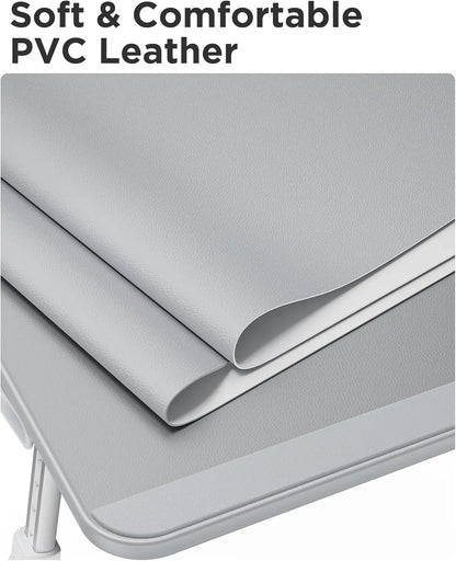 Adjustable Leather Lap Desk for Laptop, Portable Bed Tray Table with Foldable Design for Reading Writing Eating on Couch Floor