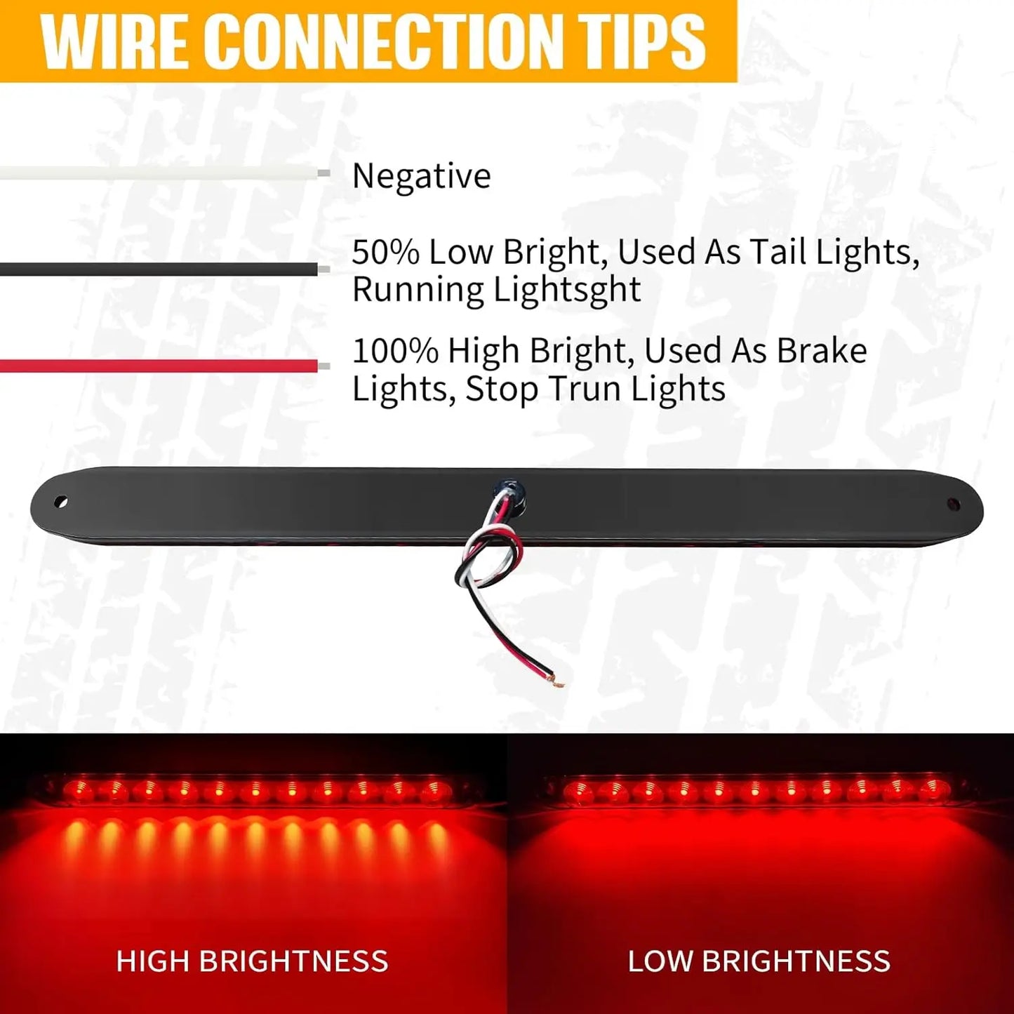 Complete LED Trailer Light Kit with Square Tail Lights, Marker Lights, Brake Bar, Wiring Harness for Trailers, Trucks, RVs