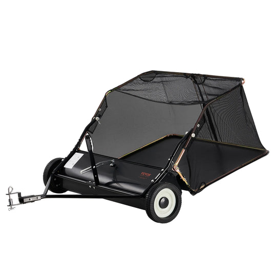 42-inch Lawn Sweeper Tow Behind 12 cu.ft.Heavy Duty Leaf Grass Collector Adjustable Height for Picking Up Debris Grass