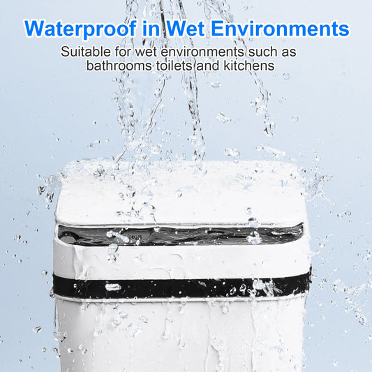 2 Pack 12L Bathroom Automatic Trash Cans Touchless Motion Sensor Slim with Lid for Bathroom Bedroom Living Room Office White