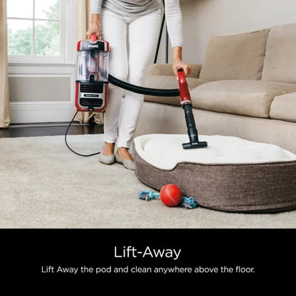 Navigator Lift-Away Speed Self Cleaning Brushroll Lightweight Upright Vacuum with HEPA Filter, Red Peony