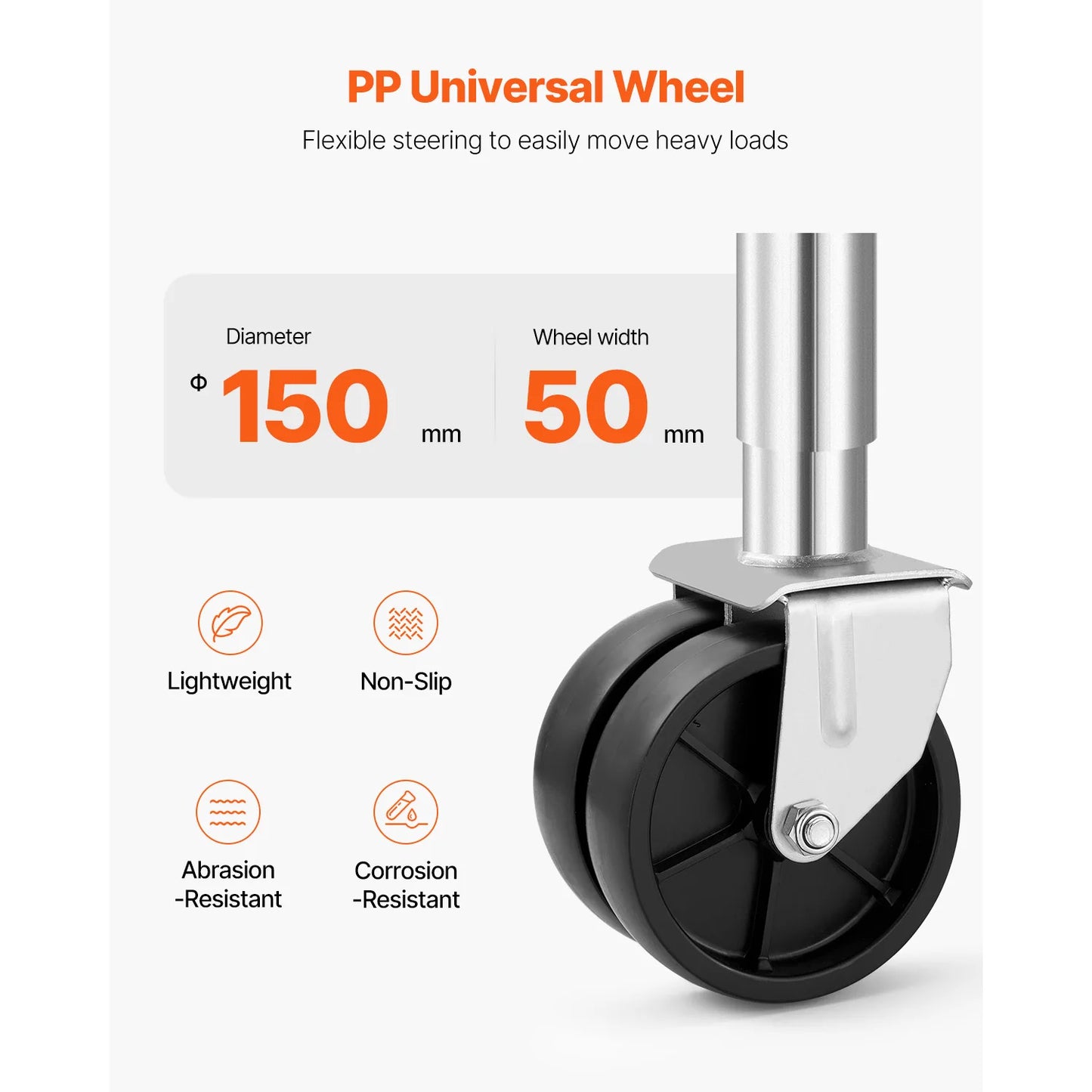 Trailer Jack w/ Wheel 2000lbs Capacity Heavy Duty Swivel Boat Jack w/ PP Single Wheel & Ergonomic Handle 12in Lift for RVs