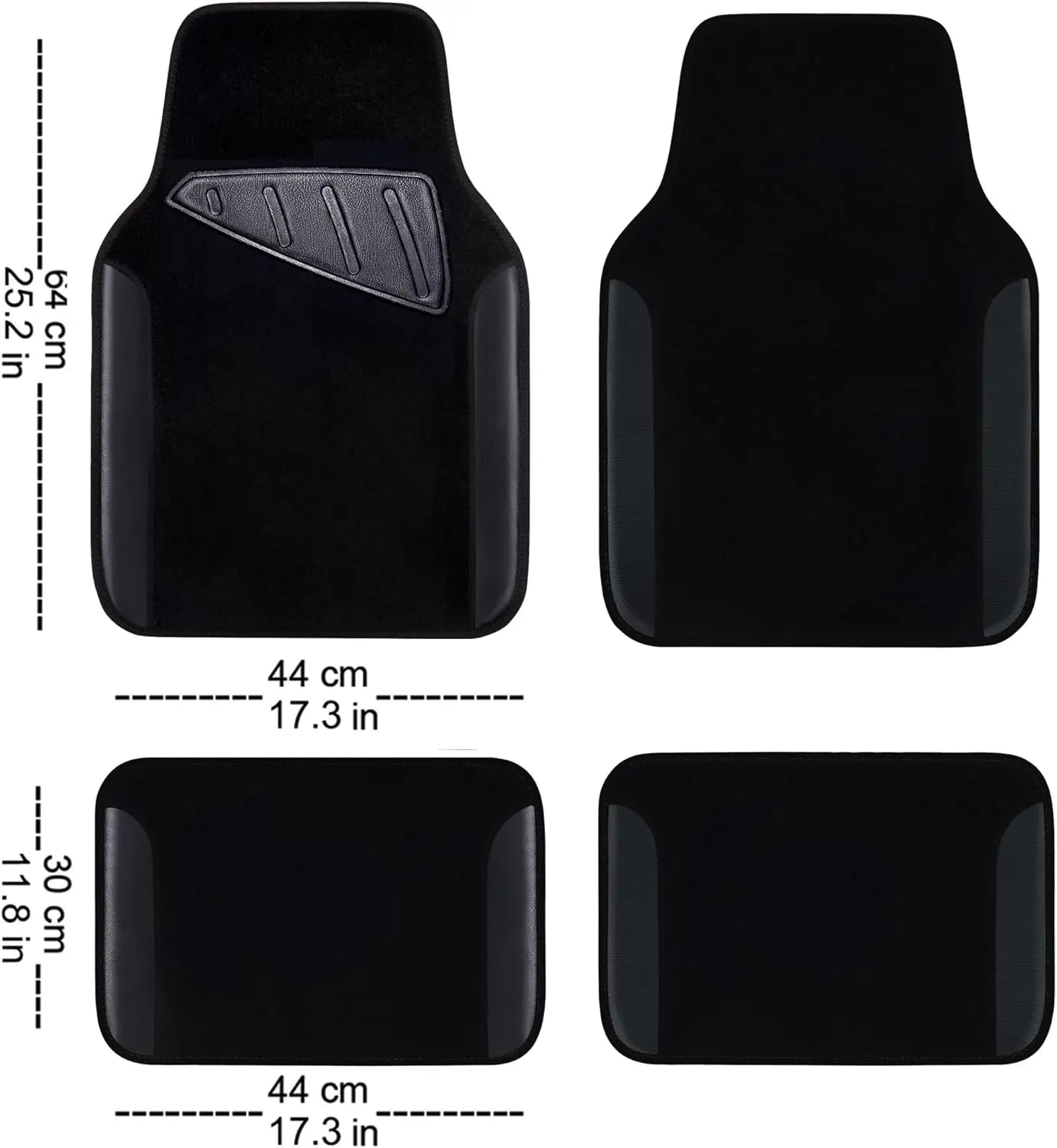 Universal Waterproof Car Floor Mats Set of 4, Anti-Slip Backing & Heel Pad for SUV Vans Sedans Trucks