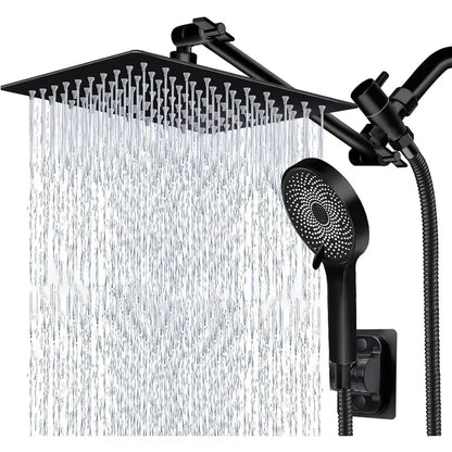 10 Inch High Pressure Rain Shower Head with Handheld Spray Combo, Adjustable Dual Rainfall Shower Head