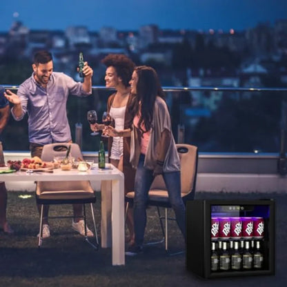 Compact 60 Can/1.3 Cu.Ft Mini Fridge For Soda Beer Or Wine Portable Small Beverage Refrigerator With Digital DisplayRemovable S