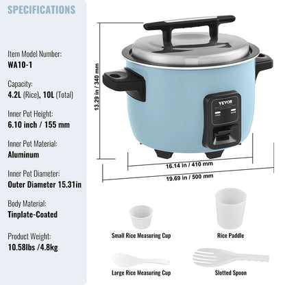 Rice Fast Cooker 40-Cup Rice Cooker 8.45 Qt / 8 Liter capacity and Warmer with Nonstick Inner Pot