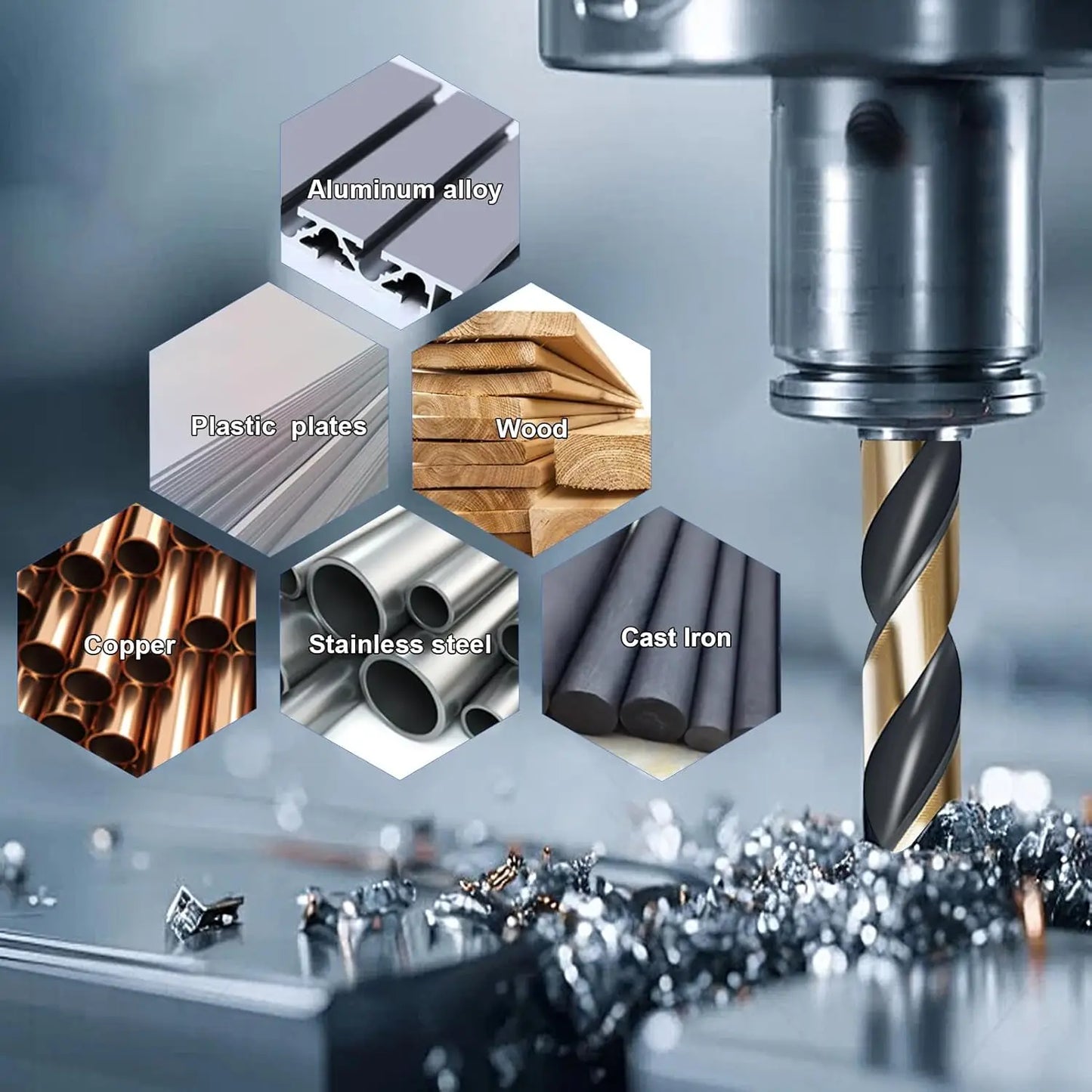 29Pcs Cobalt Drill Bit Set, 135 Degree Tip High Speed Steel with Black and Gold Finish for Stainless Steel, Plastic and Wood