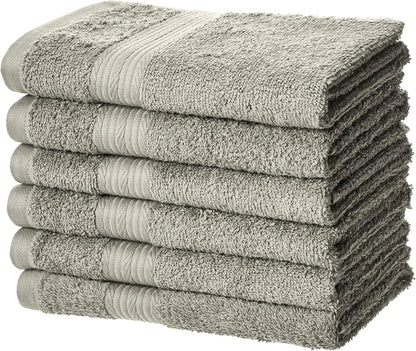 SUNTUG Basics 6 Piece Oversized 100% Cotton Bathroom Towel Set Fade Resistant Soft Absorbent 2 Bath 2 Hand 2 Washcloths Black
